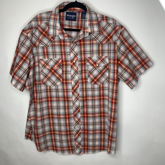 Vintage Wrangler Red Plaid Western Shirt Sz XL - Picture 1 of 3